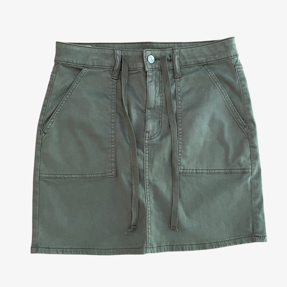 American Eagle Mini Skirt Women 8 Army Green Cotton Stretch Utility Boho Classic